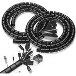 Mevronisshop - 2 pack cache c�ble, 22mm * 1. 5 m r�glable gaine spirale c�bles flexible, avec 1 clip ...