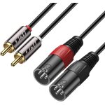 Mevronisshop - 2 rca vers xlr m�le c�ble, ecal� unbalanced dual xlr � rca m�le c�ble de connexion pour ...