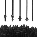 Mevronisshop - 200 pi�ces nylon push mount colliers de c�blage noir, 5 tailles de serre c�bles pour montage ...