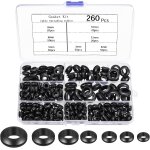 Mevronisshop - 260 pi�ces joints d'etanch�it� pour c�bles, 7 tailles de passe - c�bles en gomme, bouchons ...