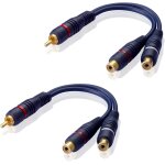 Mevronisshop - 2xrca m�le � double rca femelle 15cm c�ble audio (bleu marine)