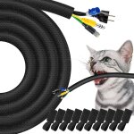 Mevronisshop - 3 m�tres - 10mm cache cable noir protecteur de cordon pour chien et chat gaine cache fil ...