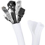 Mevronisshop - 3m manchon de cache c�ble, 13 - 22 mm r�glable gaine c�ble tress�e, extensible gaine range ...