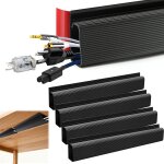 Mevronisshop - 4 pi�ces goulotte de c�bles autocollante noir, plateau de gestion des c�bles sous le bureau, ...