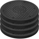 Mevronisshop - lot de 4 plateaux tournants 25 cm - plateau tournant tv 360 - noir - plateau tournant ...