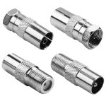 Mevronisshop - 4pcs adaptateur antenne tv pour connecteur m�le / femelle kit de connecteurs coaxiaux ...