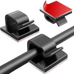 Mevronisshop - 50 pi�ces adhesif clips c�bles, cable adhesif rangement de c�ble, attache c�ble auto collant ...