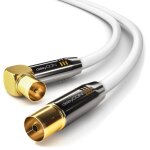 Mevronisshop - 5m c�ble d�antenne tv 4k coaxial - 4k ultra hd full hd hdtv - 1x fiche iec coud�e 90 ...