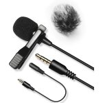 Mevronisshop - 6m micro cravate avec bonnette anti - vent , lvm3 lavalier lapel microphone pour appareil ...