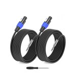 Mevronisshop - 8m 2pack speakon a 1 / 4  c�bles haut - parleur amplificateur audio dj / pa c�ble speakon ...