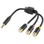 Mevronisshop - adaptateur av, adaptateur d'entr�e 3 rca vers 3, 5 mm compatible avec t�l�viseurs sony, ...