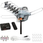 Mevronisshop - antenne hdtv ext�rieure 240 km ¿ antenne rotative 360 amplificateur, double sortie tv, ...