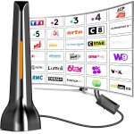 Mevronisshop - antenne tv d'int�rieur pour smart tvs, antenne tv int�rieure puissante tnt avec amplificateur ...