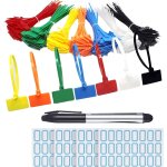 Mevronisshop - attache cable color�es, 250 pi�ces attaches pour marqueurs de c�ble, nylon c�ble zip liens ...