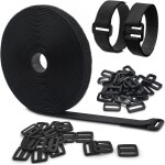 Mevronisshop - attache volet roulant de 10m avec 50 boucles, attache cable scratch de longueur de coupe ...