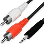 Mevronisshop - c�ble audio 3, 5mm vers 2 rca, jack m�le vers double rca 150cm, adaptateur audio aux universel ...
