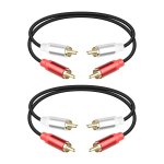 Mevronisshop - c�ble audio rca 0, 3m, court 2rca m�le vers 2rca m�le c�ble audio st�r�o pour home cin�ma, ...