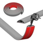 Mevronisshop - c�ble de gestion de c�bles gris auto - adh�sif, 3, 5 cm x 1 m c�ble de plancher flexible ...