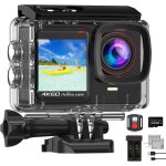 Mevronisshop - cam�ra sport 4k 60fps avec microsd 64go, 8x zoom 131ft cam�ras etanche double ecrans, ...