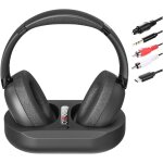 Mevronisshop - casque tv sans fil pour personnes �g�es avec station charge l'�metteur, 2. 4ghz rf & bluetooth5 ...