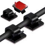 Mevronisshop - clips c�ble adh�sives, 70pcs clip cabl adhesif rangement de c�ble fixation auto collant, ...