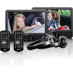 Mevronisshop - dvp - 939 - lecteur dvd portable 2 x 9 pouces avec 2 casques et 2 supports d'appui - t�te ...