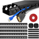 Mevronisshop - goulottes de c�ble 5 pi�ces, kits de goulottes auto - adh�sif cacher les c�bles, conduit ...