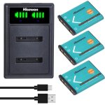 Mevronisshop - li - 42b li - 40b batterie et chargeur, 3pack 1200mah batterie pour olympus stylus 1040 ...