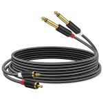 Mevronisshop - rca vers jack 6, 35mm c�ble 0, 9m, rca c�ble plaqu� or s�rie audiowave 2 x 6, 35mm (1 ...