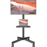 Mevronisshop - support tv au sol meuble tv mobile pour t�l�viseur plat et incurv� de 23 � 60 pouces, ...