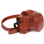 Mg2010 ever ready genuine leather camera case compatible with nikon z fc (16 - 50mm) (brun)