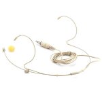 Micro de casque a condensateur a double crochet d'oreille beige rglable