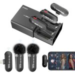 Micro cravate iphone, p2slcertifi mfi mic lavalier 2. 4ghz avec botier de charge plug&play pour ...
