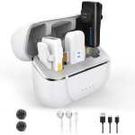 Micro cravate sans fil, micro cravate bluetooth avec port usb type c, wireless lavalier microphone avec ...