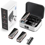 Micro cravate sans fil, micro cravate pour avec etui de chargement, microphone a pince a r�duction de ...