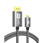 Micro hdmi to 2m cable, 4k@60hz, supports ethernet, 3d, hdr and arc, compatible with gopro hero 9 / 8 ... Micro hdmi to 2m cable, 4k@60hz, supports ethernet, 3d, hdr and arc, compatible with gopro hero 9 / 8 ...