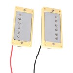 Micro humbucker double bobine guitare electrique manche & chevalet micro chrome avec cadre jaune fit ...