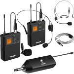 Micro sans fil uhf avec double microphones casqueà / micro cravate, transmetteur bodypack et mini récepteur ... Micro sans fil uhf avec double microphones casqueà / micro cravate, transmetteur bodypack et mini récepteur ...