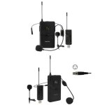 Micro uhf pour casque serre tte lavalier et micro - cravate uhf sans fil pro dj party karaoke 24 canaux ...