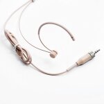 Microphone binaural sans fil beige, casque d'coute