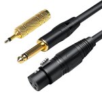 Microphone cble 5m, mini jack  6. 35mm, cble de microphone ts mono, avec adaptateur  3. 5mm, connecteur ...