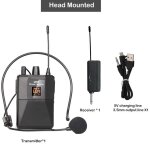 Microphone - casque sans fil uhf avec metteur et rcepteur, affichage numrique led, bodypack, transmetteur ...