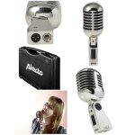 Microphone de chant pro r�tro vintage chrom� xlr - c�ble de connexion xlr de 5 m�tres - malette de rangement ...