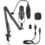 Microphone  condensateur usb enregistrement pour ordinateur de bureau et ordinateur portable mac windows ...