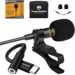 Microphone cravate 2024 de type c amlior avec adaptateur ¿ microphone omnidirectionnel usb c lav pour ...