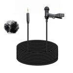 Microphone cravate 3, 5 mm + couvercle coupe - vent pour microphone 1, 5 m