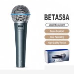 Microphone dynamique cardiode en mtal pour chant sur scne, microphone filaire professionnel pour karaok, ...