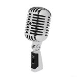 Microphone dynamique pour la scene, microphone classique swing / karaoke retro avec botier en metal ...