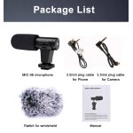 Microphone d'enregistrement vid�o mamen avec pare - brise conyhair, capteur cardio�de de distance de ...