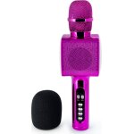 Microphone karaoke avec effets lumineux rose partybtmic2pk